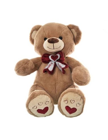Peluche soft "Orsetto" con fiocco e cuore su zampa Cm. 102