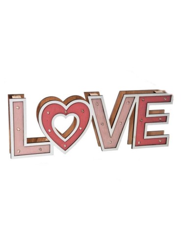 Scritta in mdf «Love» con led luminosi Cm. 40x14