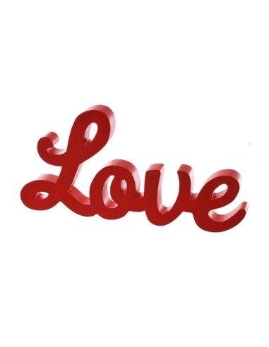 Scritta in mdf "Love" rossa Cm. 30x15
