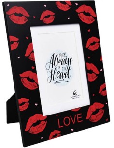 Portafoto rettangolare con baci "Love" Cm. 21,5x26,5