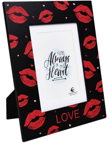 Portafoto rettangolare con baci "Love" Cm. 21,5x26,5