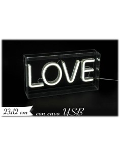 Scritta luminosa led Cm. 23x12 «LOVE» con cavo USB
