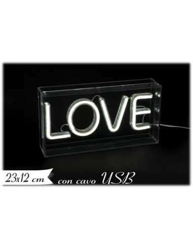 Scritta luminosa led Cm. 23x12 «LOVE» con cavo USB