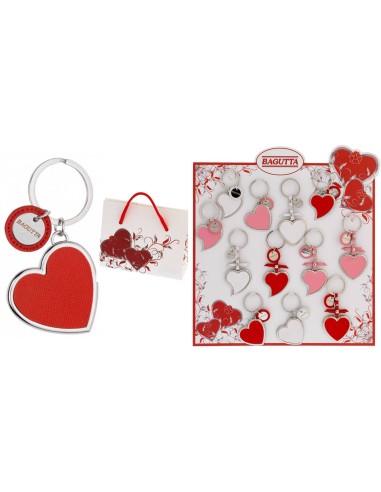 Portachiavi in metallo "Cuore" in bustina regalo - Modelli e colori assortiti