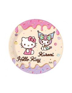 Piatto carta cm. 23 Hello Kitty & Kuromi – Confezione 8 pezzi