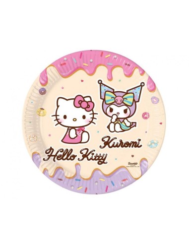 Piatto carta cm. 23 Hello Kitty & Kuromi – Confezione 8 pezzi