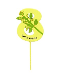 Set 12 pick in legno "8" Festa della donna