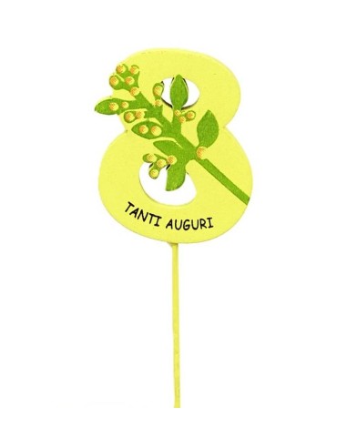 Set 12 pick in legno "8" Festa della donna