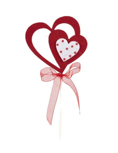 Set 12 pick cuore in panno con cornice