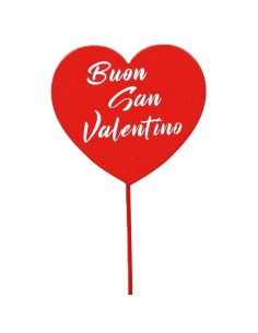 Set 12 pick in legno cuore "Buon San Valentino"