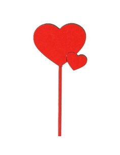 Set 12 pick in legno con cuore doppio