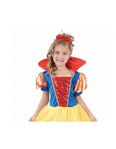 Costume completo Biancaneve – Vestito con colletto, fascia capelli – Cm. 120/130