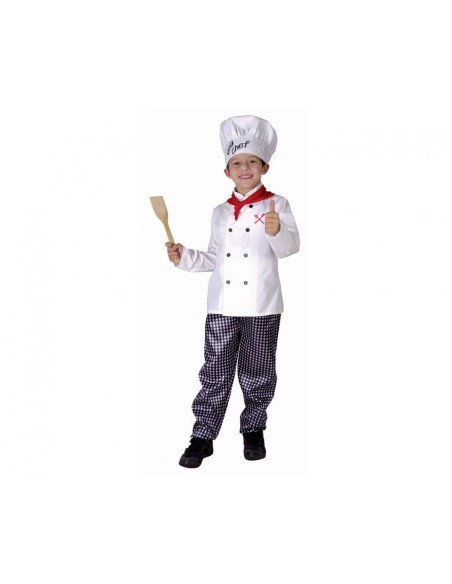 Costume completo Chef – Camicia, pantalone, cappello, foulard – Cm. 110-120