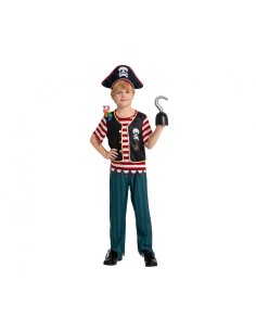 Costume completo Pirata – Cappello, maglia, pantaloni, pappagallo – Cm. 120/130