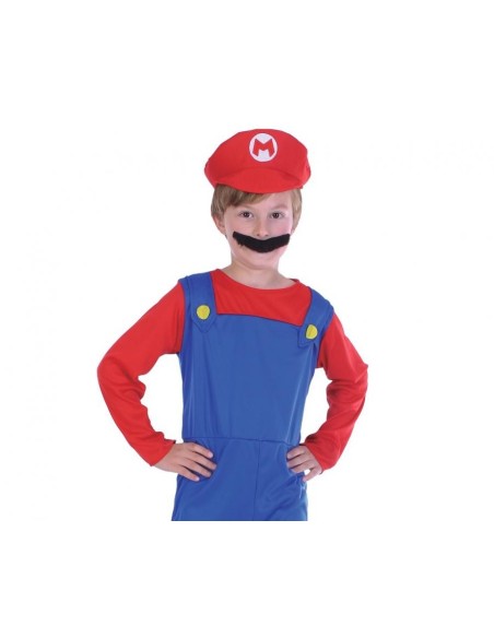 Costume completo Super Mario – Tuta e cappello – Cm. 120-130