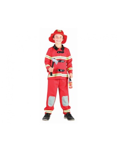 Costume completo Pompiere – Giacca, pantaloni, cappello – Cm. 130/140