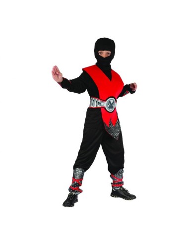 Costume completo Ninja – Cappuccio, pantaloni, armatura, cintura – Cm. 110/120