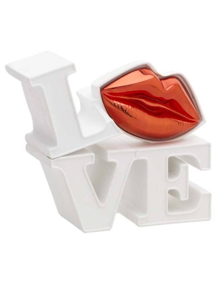Scultura «Love» con bacio rosso Cm. 11x10 in scatola regalo
