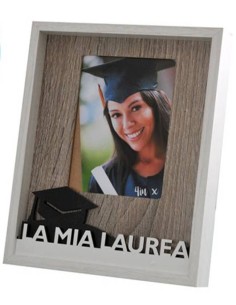 Portafoto in legno «La mia laurea» Cm. 18x22 – Foto Cm. 10x15