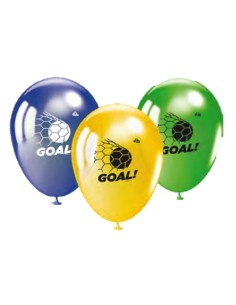 Palloncini in lattice stampati Calcio - Blister 10 pezzi