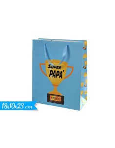 Busta regalo patinata «Super Papà» Cm. 18x10x23