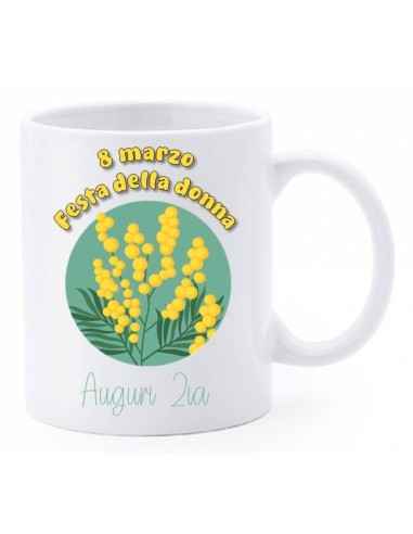 Tazza mug ceramica in scatola - 8 Marzo - Festa della donna - Auguri Zia