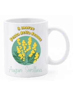 Tazza mug ceramica in scatola - 8 Marzo - Festa della donna - Auguri Sorellina
