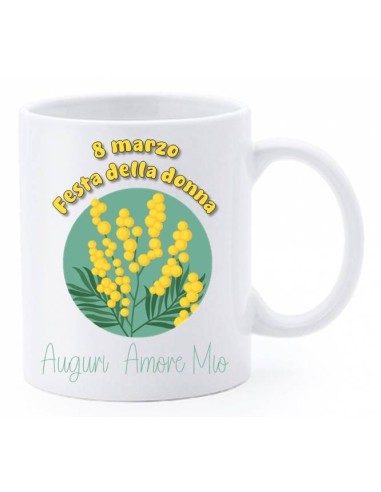 Tazza mug ceramica in scatola - 8 Marzo - Festa della donna - Auguri Amore mio