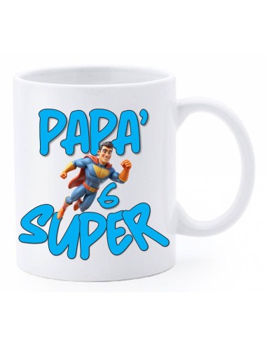 Tazza mug ceramica in scatola - Papà 6 super