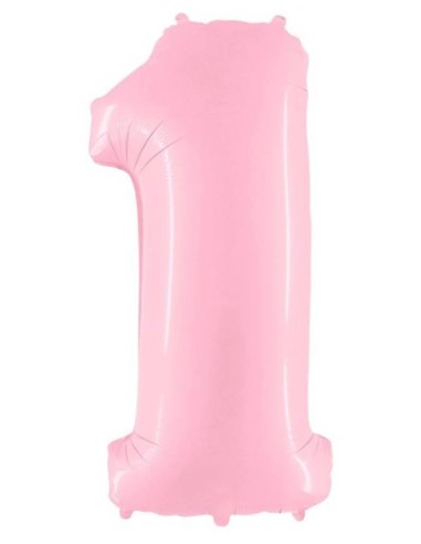 Palloncino Mylar 14" Cm. 35 con valvola Rocca - Rosa - Numero 1