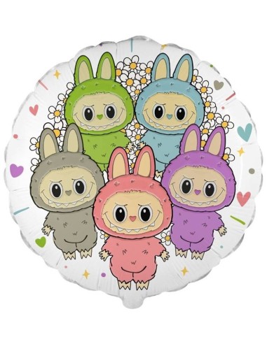 Palloncino mylar minishape 9" - Angry Bunny family - Blister 5 pezzi