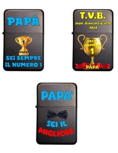 Accendino richiudibile in metallo "Papà" - Soggetti assortiti