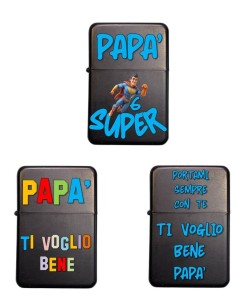 Accendino richiudibile in metallo "Papà" - Soggetti assortiti 2