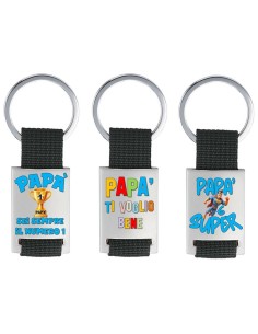 Portachiavi con placca in metallo in scatola regalo - Papà - Soggetti e colori assortiti 2
