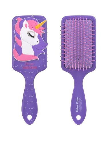 Spazzola per capelli con placca gommata - Unicorno