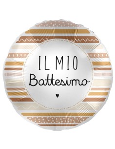 Palloncino mylar 18'' Cm. 45 - Rotondo - Il mio battesimo