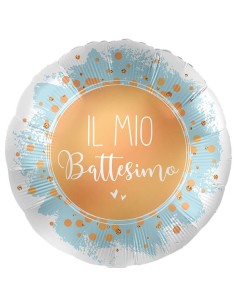 Palloncino mylar 18'' Cm. 45 - Rotondo - Il mio Battesimo