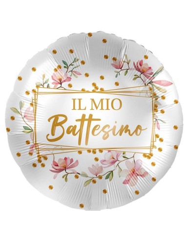 Palloncino mylar 18'' Cm. 45 - Rotondo - Il mio battesimo