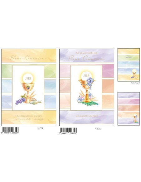 Biglietto auguri classico con foil oro - Prima Comunione