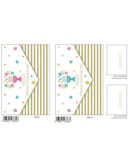 Biglietto auguri classico con portasoldi - Prima Comunione