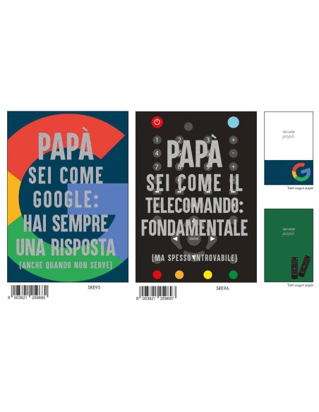 Biglietto auguri classico con foil argento - Papà