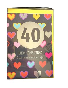 Biglietto auguri classico con foil argento - 40-50-60 anni 2