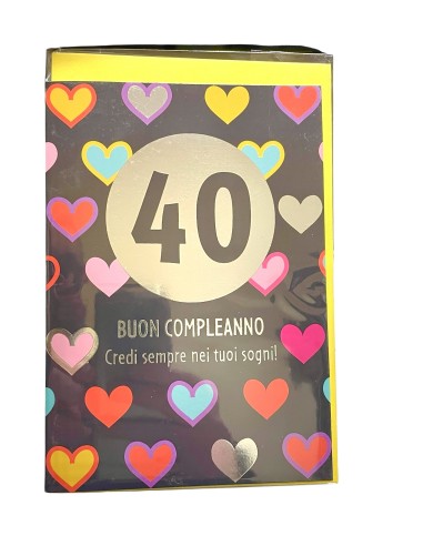 Biglietto auguri classico con foil argento - 40-50-60 anni
