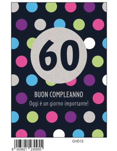Biglietto auguri classico con foil argento - 40-50-60 anni