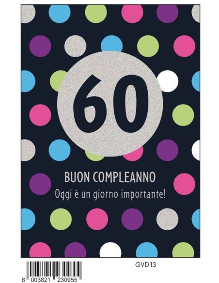 Biglietto auguri classico con foil argento - 40-50-60 anni