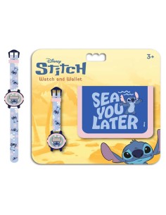 Set regalo con portafoglio e orologio da polso digitale - Stitch
