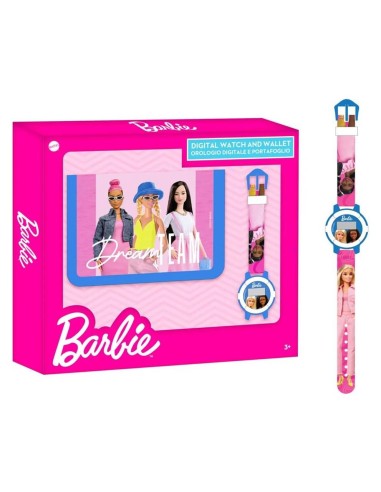 Set regalo con portafoglio e orologio da polso digitale - Barbie