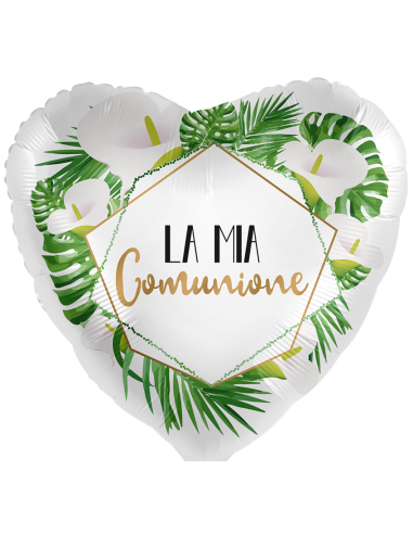 Palloncino mylar 18" Cm. 43 - Cuore - La mia Comunione