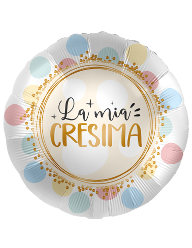 Palloncino mylar 18" Cm. 43 - Rotondo - La mia Cresima
