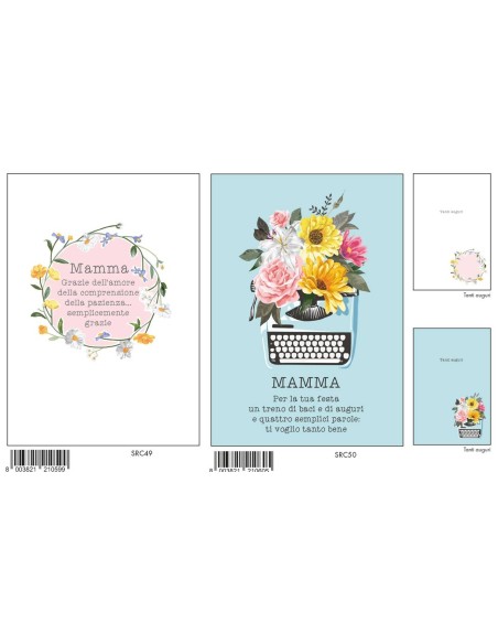 Biglietto auguri classico con foil - Mamma